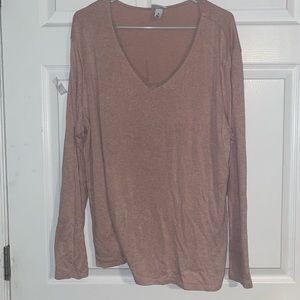 V neck sweater, lace trim